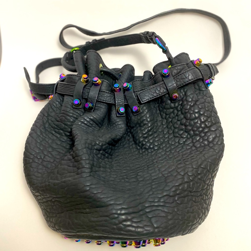 Alexander Wang Diego Bucket Bag w/ Iridescent Hardware